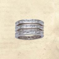 Size 8 - Silver Channels Triple Stack Ring